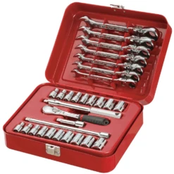 Sidchrome 30 Piece 1/4" Drive Metric/AF Socket & Spanner Set - SCMT12105