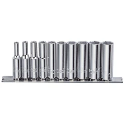 Sidchrome 10 Piece 1/4" Drive Metric Deep Socket Set - SCMT12230
