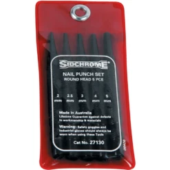 Sidchrome 5 Piece Nail Punch Set - SCMT27130