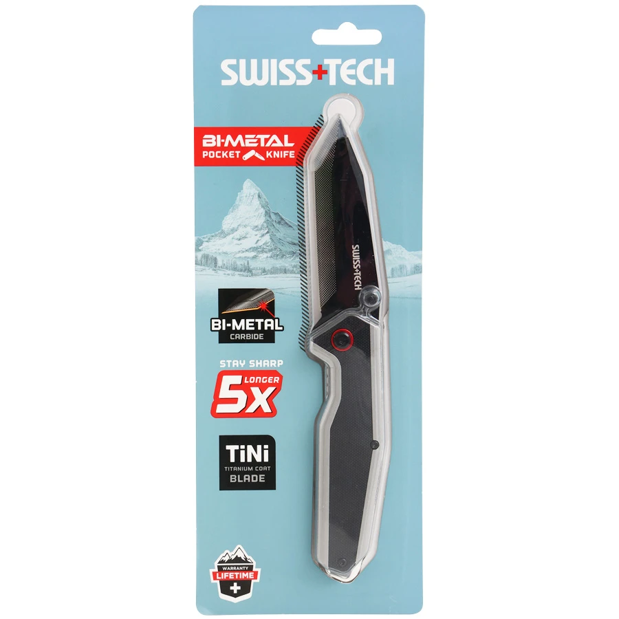 Swiss Tech 88mm (3.5") Bi-Metal Carbide Folding Pocket Knife - ST012004 8 Swiss Tech 88mm (3.5") Bi-Metal Carbide Folding Pocket Knife - ST012004 - Image 8