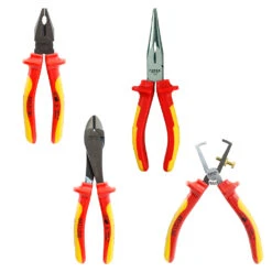 Force 4 Piece Assorted 1000V Insulated Pliers Set - T50410