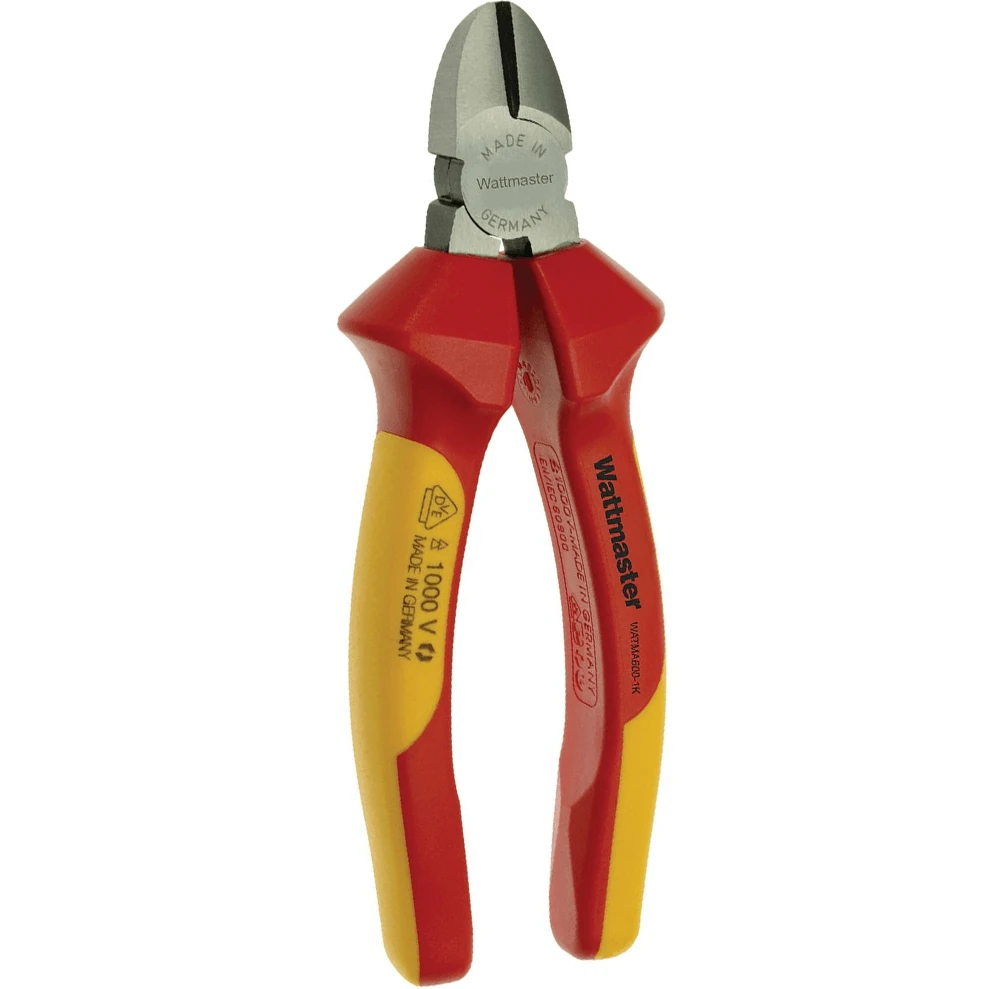 Wattmaster 160mm 1000V Insulated Diagonal Cutting Nippers - WATMA600-1K 1 Wattmaster 160mm 1000V Insulated Diagonal Cutting Nippers - WATMA600-1K