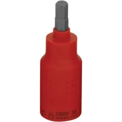 Wattmaster 6mm X 1/2" Drive 75mm 1000V Insulated Hex Socket Bit - WATVDE12-4H6