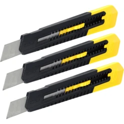 Stanley 18mm QUICKPOINT Snap Off Blade Knife - 3 Pack - STHT10151-2