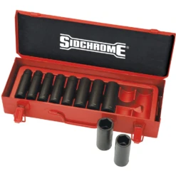 Sidchrome 1/2" Drive 10 Piece Imperial Long Socket Set - XS410LT